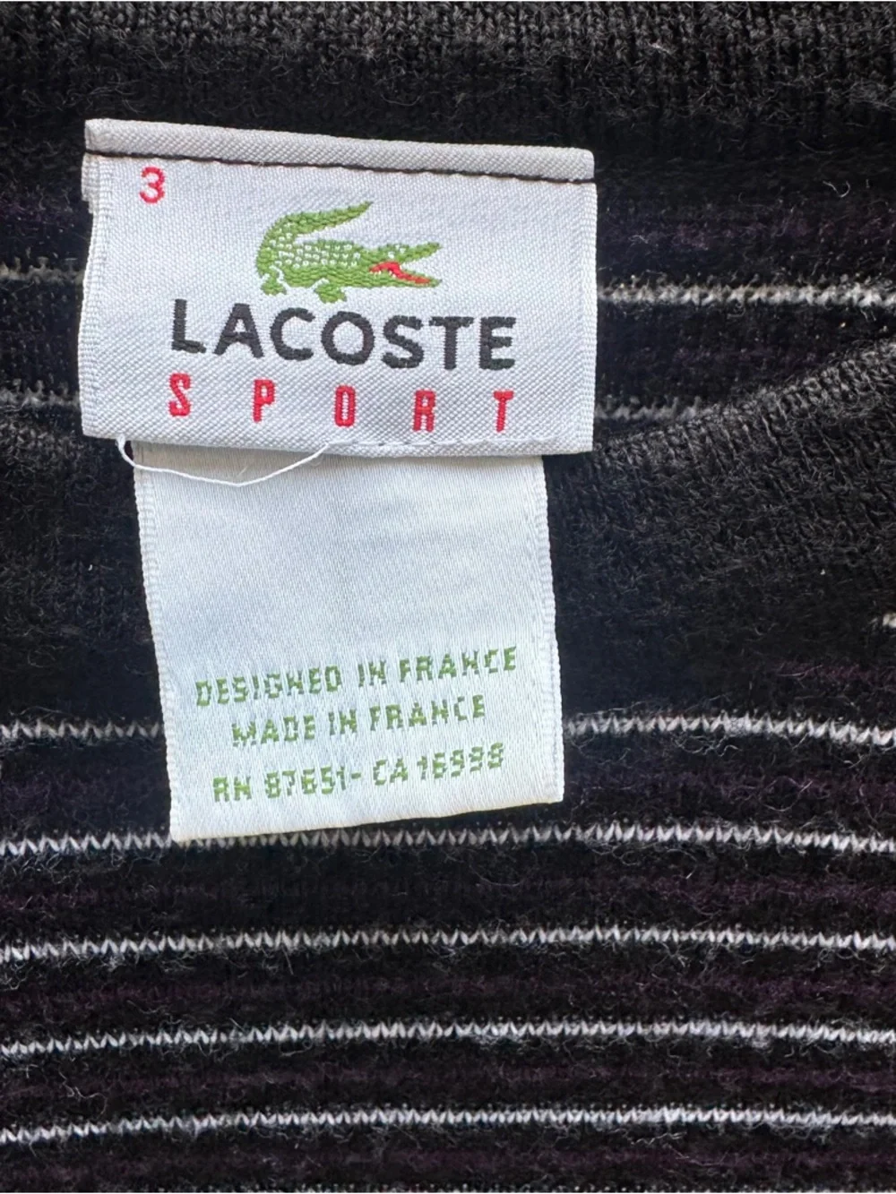 Mens Striped Lacoste Sweater- Sweatshirt Crewneck Jumper Top No Tag (read)